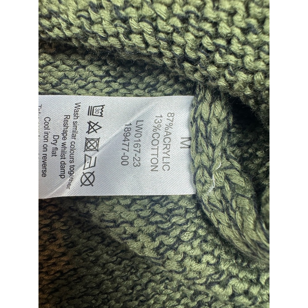 Cupcake Clothing Ltd Womens Medium Olive Green Lace Up Back V-Neck Knit Sweater - Picture 5 of 6